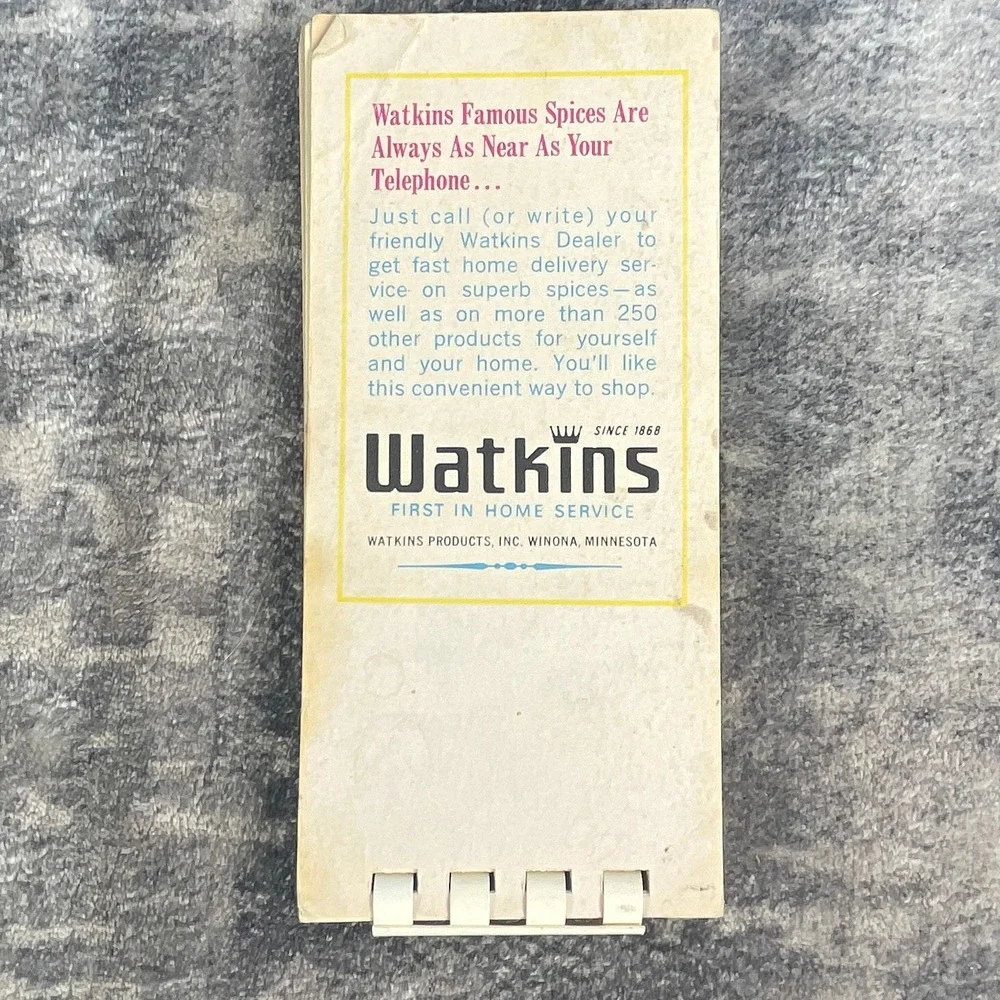 Watkins Spice Handbook Vintage Cookbook Home Service Winona Minnesota